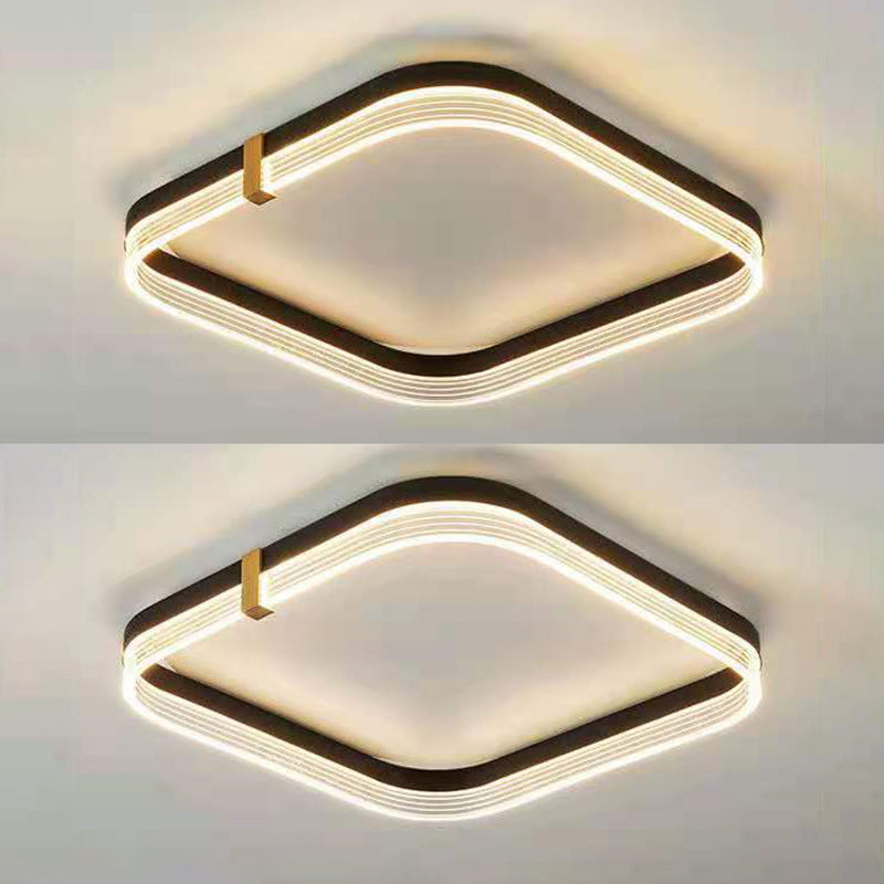 Luminaires encastrés de style moderne Ring Plafonniers encastrés à LED en acrylique à 1 lumière