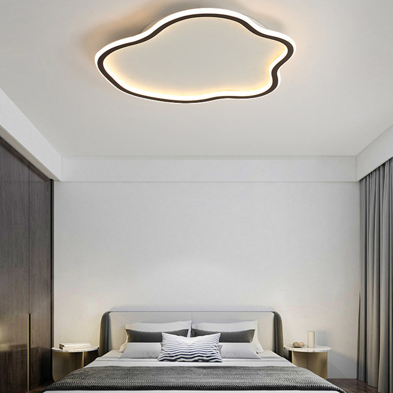 1-Light Waves Flush Ceiling Light Fixtures Modern Style Acrylic Flush Mount Lighting