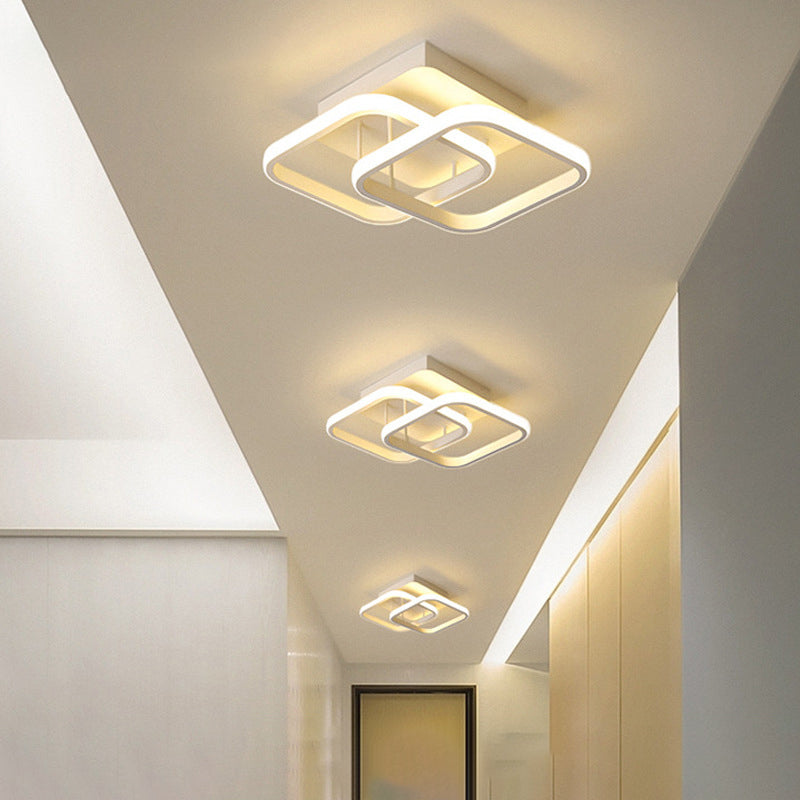 Moderne stijl 2-lichts plafondinbouwverlichting Geometrische metalen semi-led inbouwarmatuur