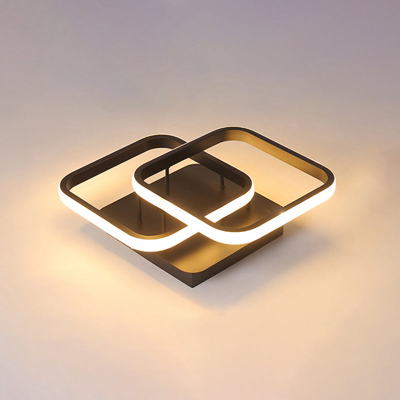 Moderne stijl 2-lichts plafondinbouwverlichting Geometrische metalen semi-led inbouwarmatuur