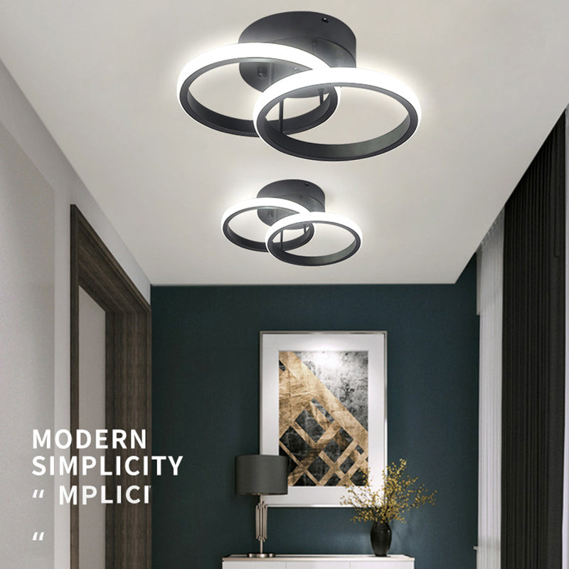 Moderne stijl 2-lichts plafondinbouwverlichting Geometrische metalen semi-led inbouwarmatuur