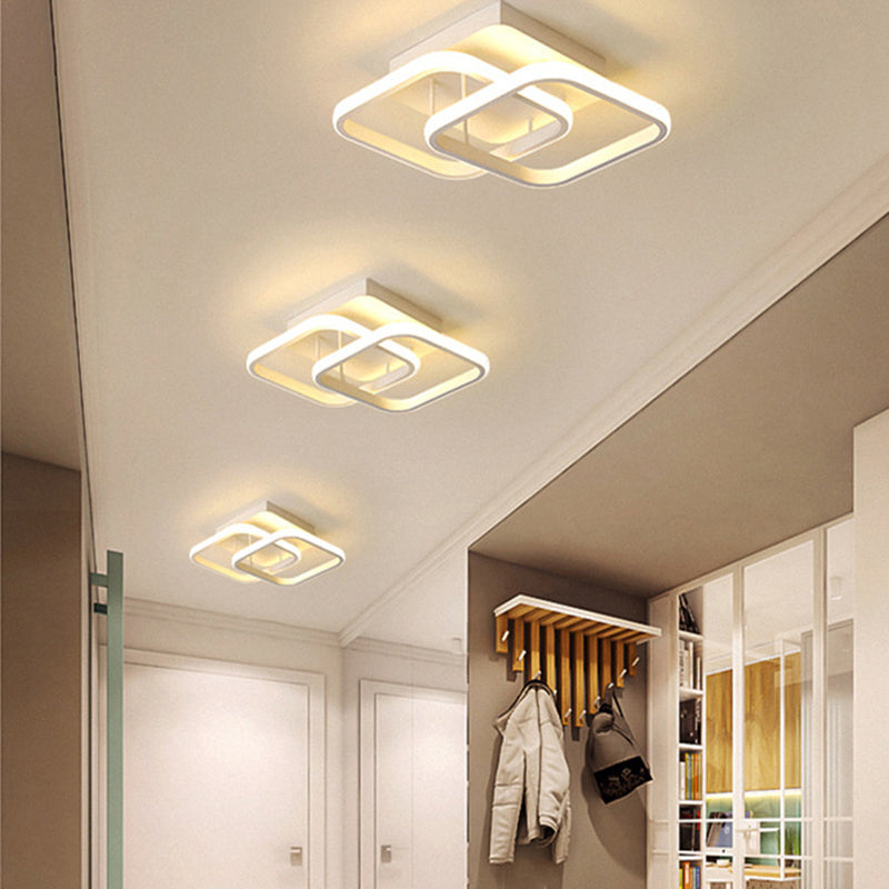 Moderne stijl 2-lichts plafondinbouwverlichting Geometrische metalen semi-led inbouwarmatuur