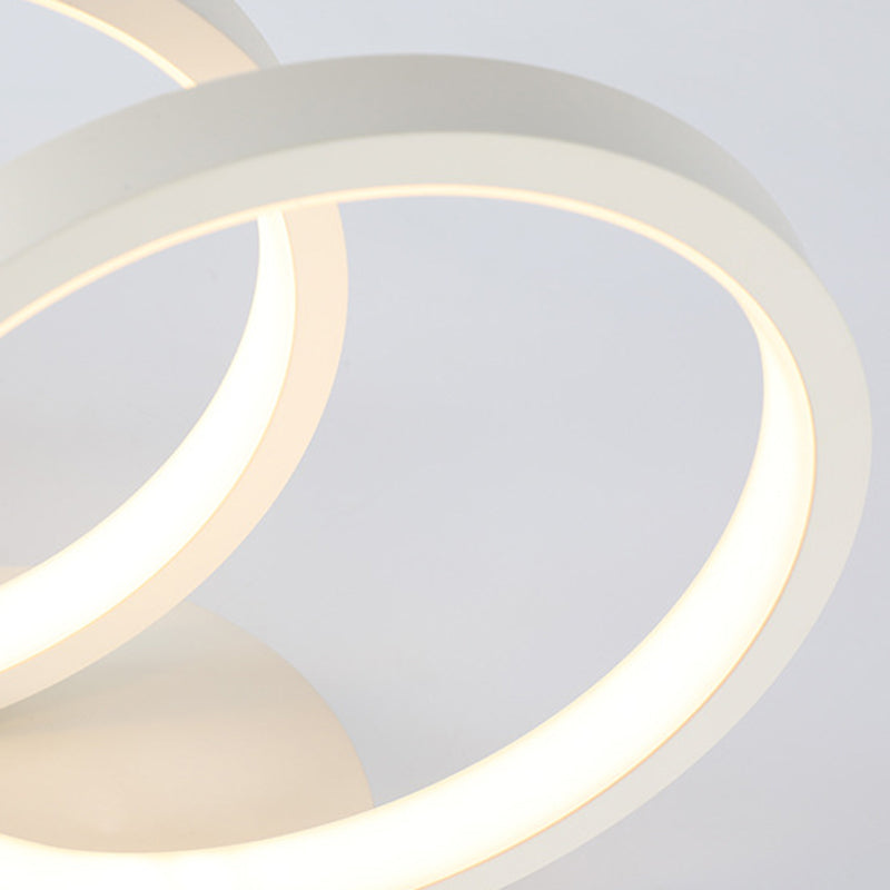 2-Lights Metal Semi Flush Mounted Ceiling Led Lights Modern Style Geometric Ceiling Flush