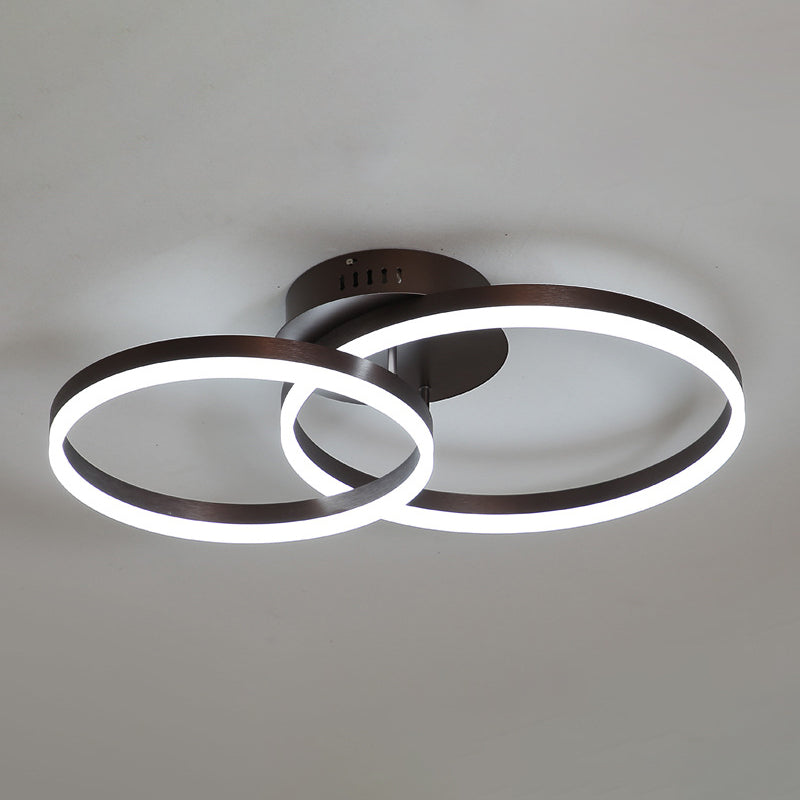 Luminaire de plafond circulaire de style moderne, plafonnier semi-encastré en métal multi-lumières