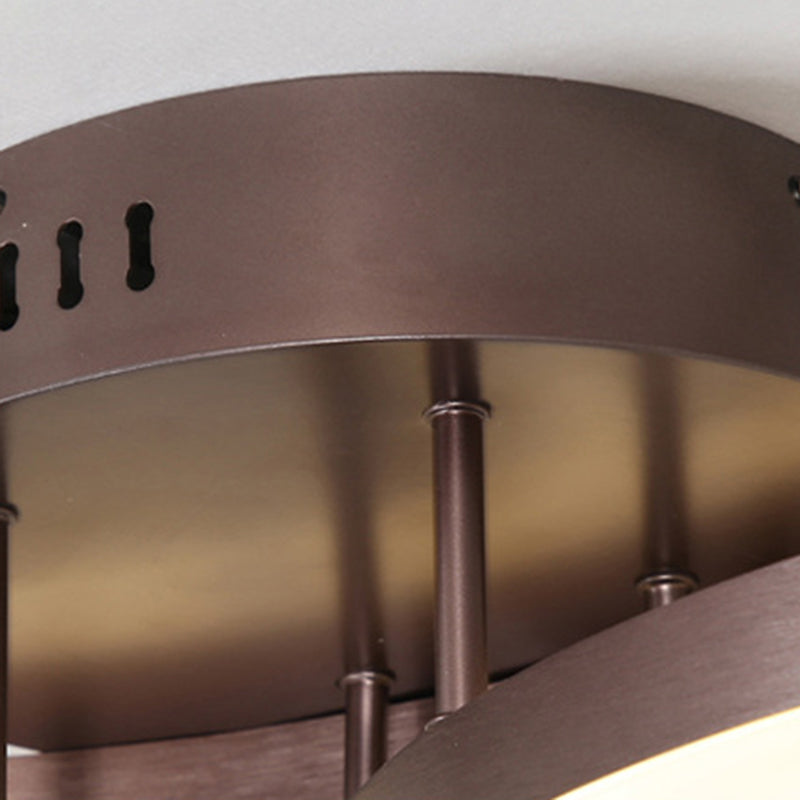 Luminaire de plafond circulaire de style moderne, plafonnier semi-encastré en métal multi-lumières