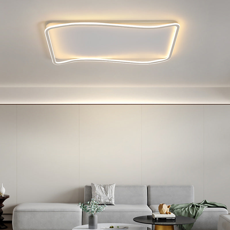 Flush rectangulaire Mount Light Modern Style Metal 1 Light Led Flush Ceiling Lights in White