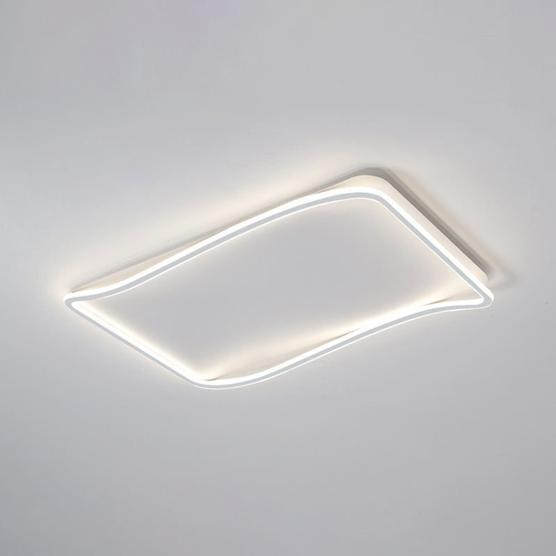 Flush rectangulaire Mount Light Modern Style Metal 1 Light Led Flush Ceiling Lights in White