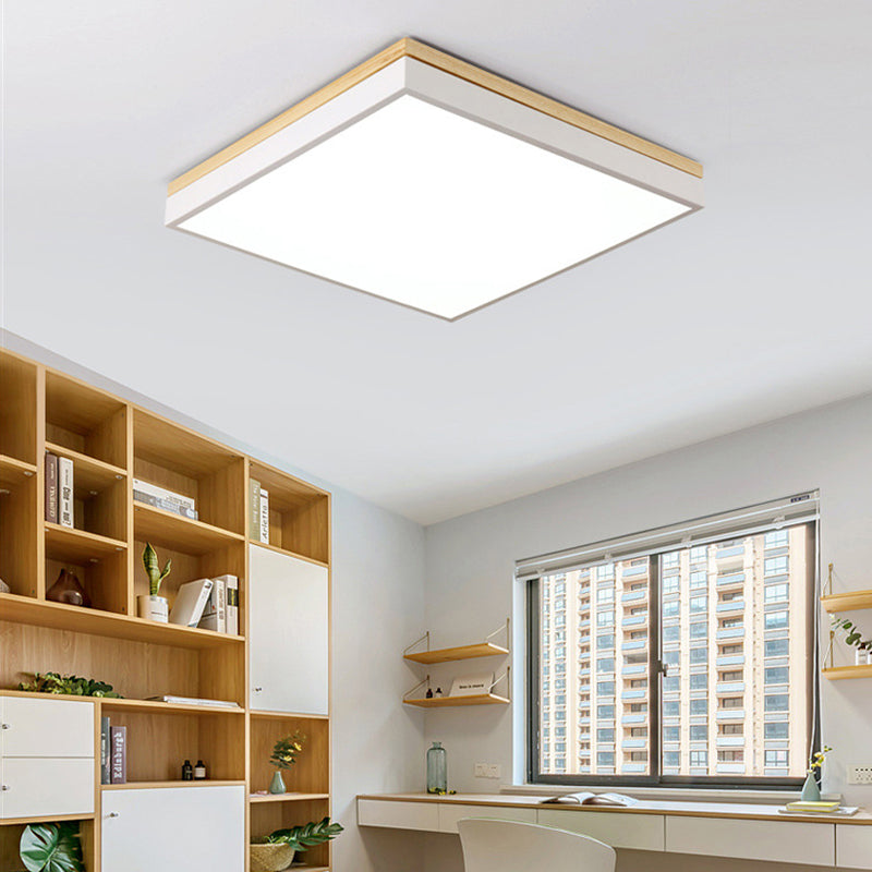 Square Flush Mount Ceiling Light Modern Style Metal 1 Head Led Flush Mount