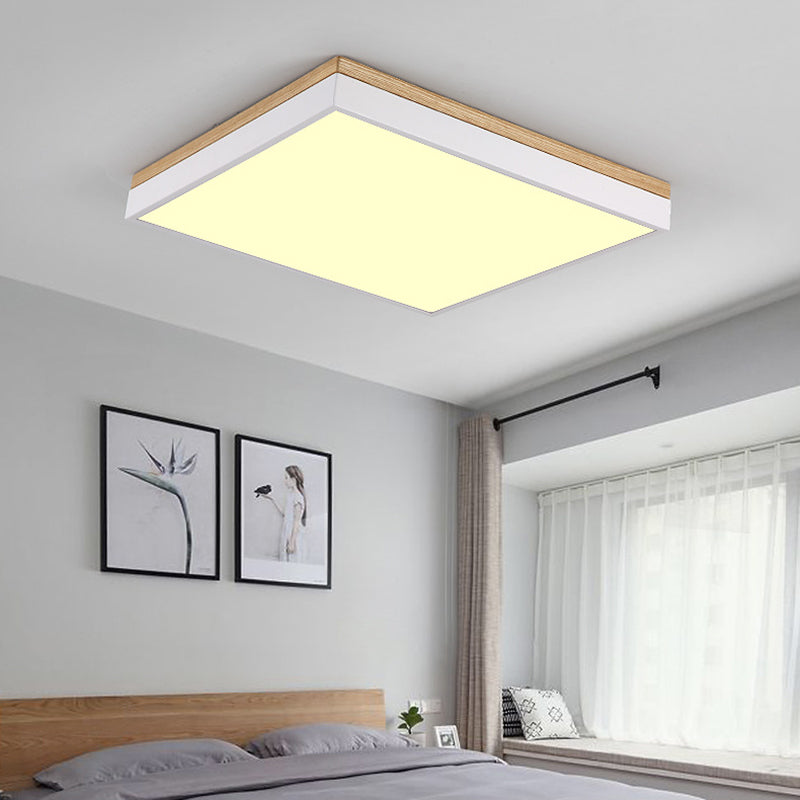 Square Flush Mount Ceiling Light Modern Style Metal 1 Head Led Flush Mount