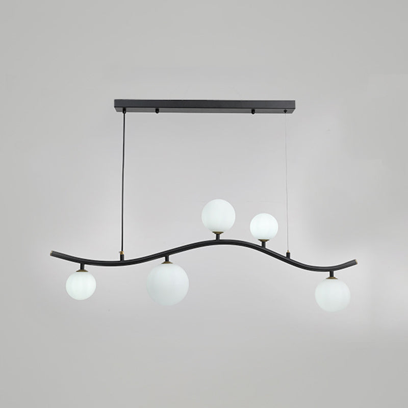 Globe Island Light Fixture Modern Pendant Lighting Metal 5 Light Island Lights