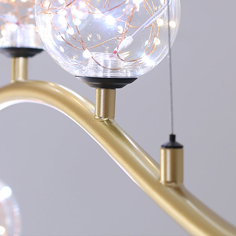 Globe Island Light Fixture Modern Pendant Lighting Metal 5 Light Island Lights