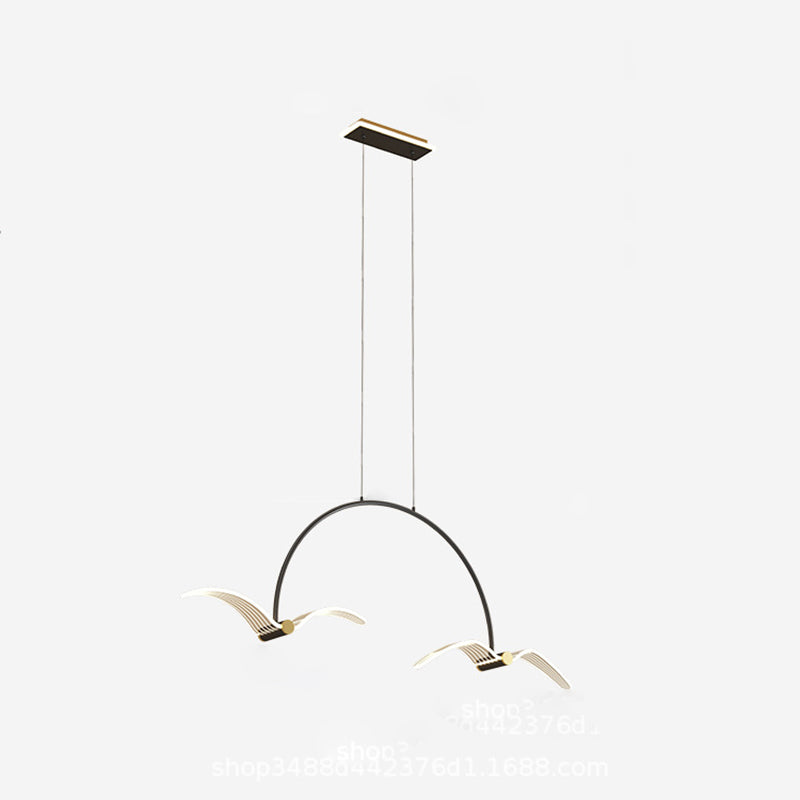 Illuminazione a pendente lineare moderna illuminazione lampadario metallo 2 luci isola luminosa in nero