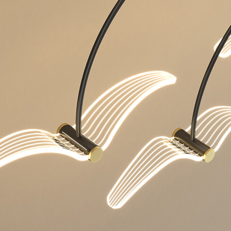 Illuminazione a pendente lineare moderna illuminazione lampadario metallo 2 luci isola luminosa in nero