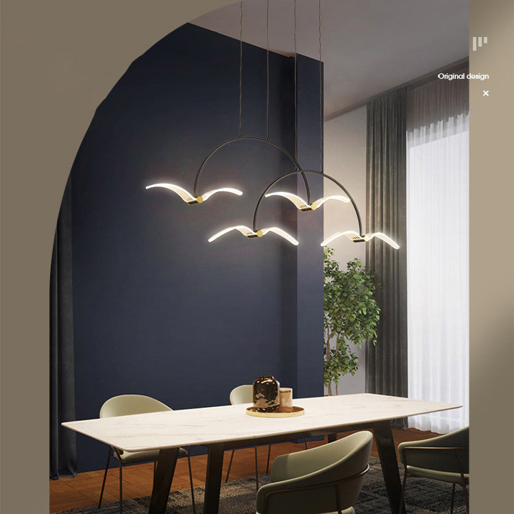 Illuminazione a pendente lineare moderna illuminazione lampadario metallo 2 luci isola luminosa in nero