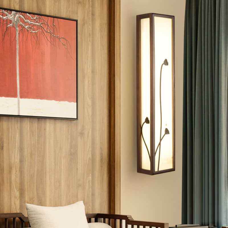 1-licht houten moderne sconce verlichtingsarmaturen kwadraat muurlamp sconce voor woonkamer
