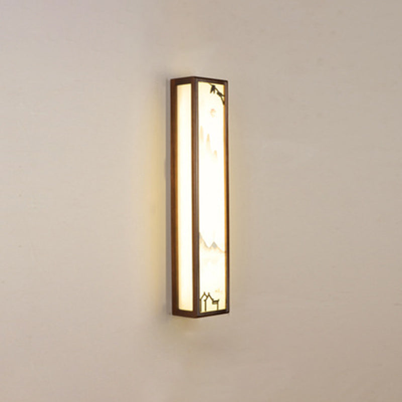 1-licht houten moderne sconce verlichtingsarmaturen kwadraat muurlamp sconce voor woonkamer