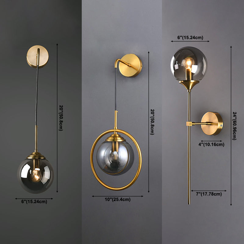 Postmodern Glass Wall Lighting Fixture Global Wall Mount Lamp for Living Room