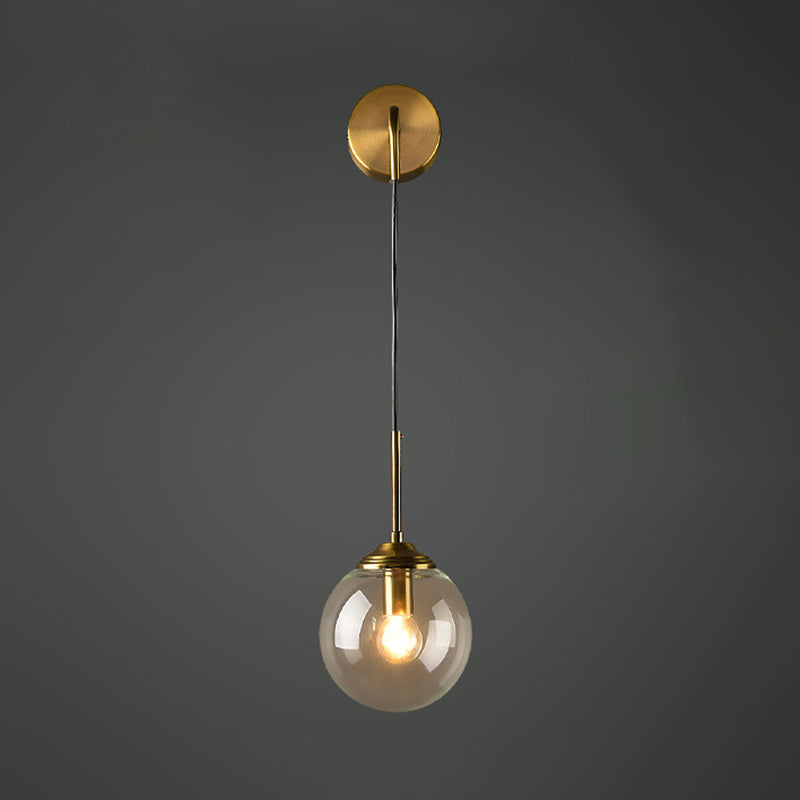 Postmodern Glass Wall Lighting Fixture Global Wall Mount Lamp for Living Room