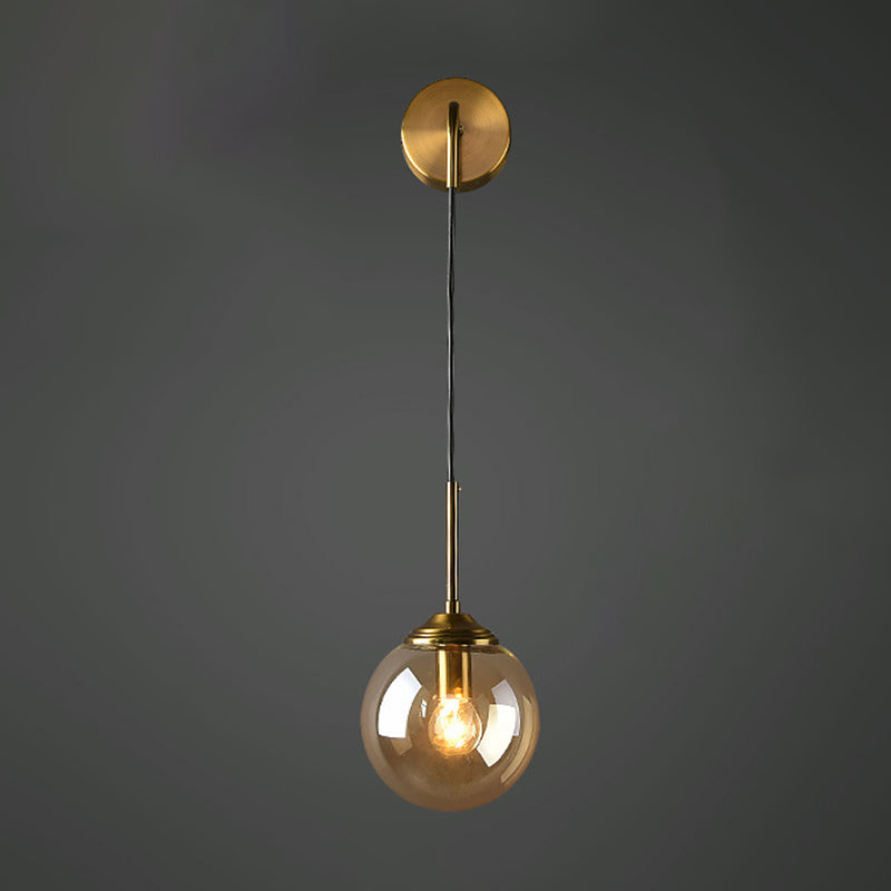 Postmodern Glass Wall Lighting Fixture Global Wall Mount Lamp for Living Room