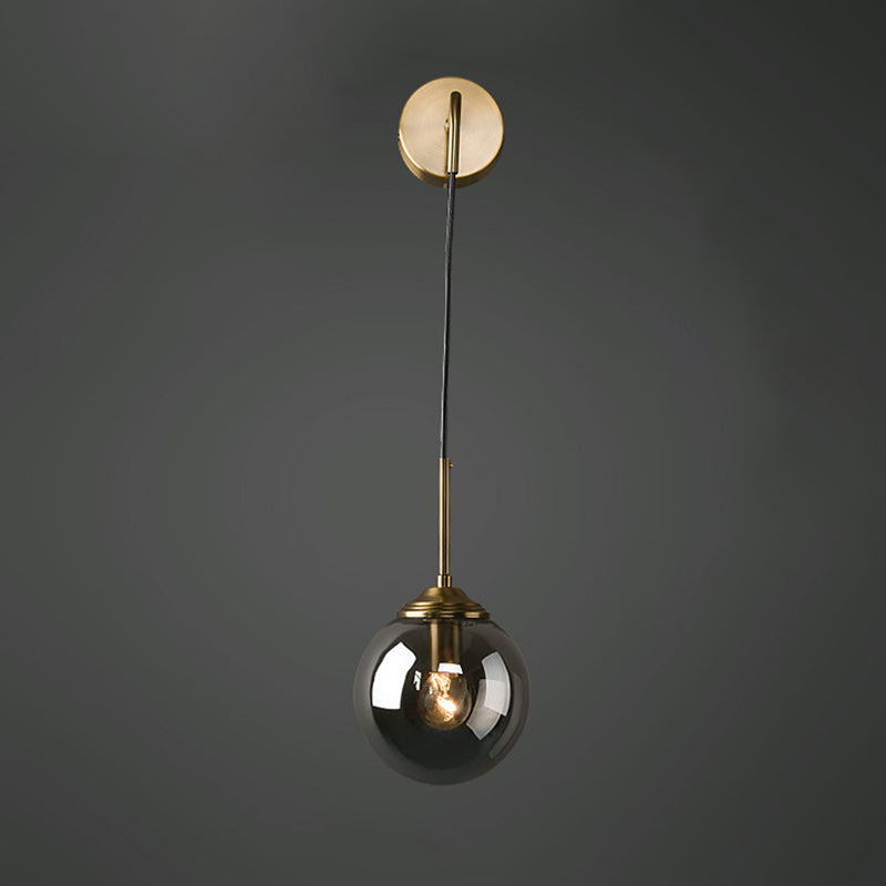 Postmodern Glass Wall Lighting Fixture Global Wall Mount Lamp for Living Room