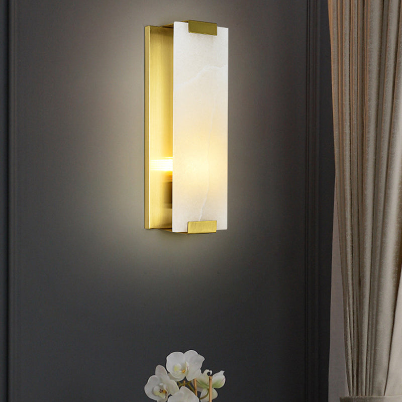 Moderner Marmorrechteck-Wandleuchte 1-Licht-Leuchtenlicht für Wohnzimmer