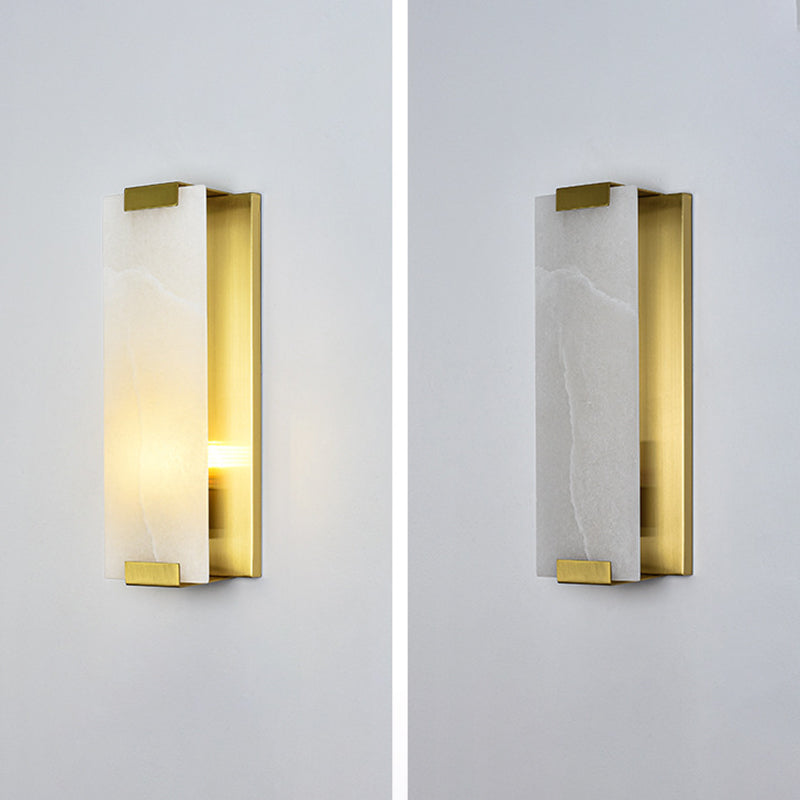 Moderner Marmorrechteck-Wandleuchte 1-Licht-Leuchtenlicht für Wohnzimmer