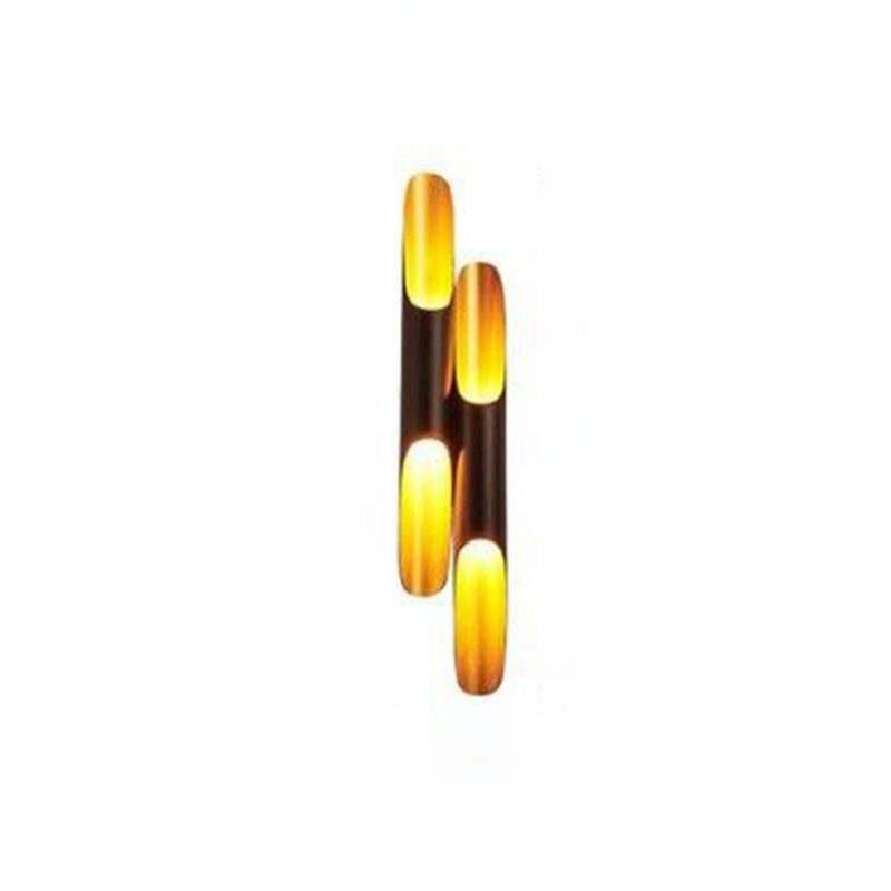 Black and Gold Wall Light in Modern Luxury Style Aluminium Cylindroid Wall Lamp for Interior Spaces