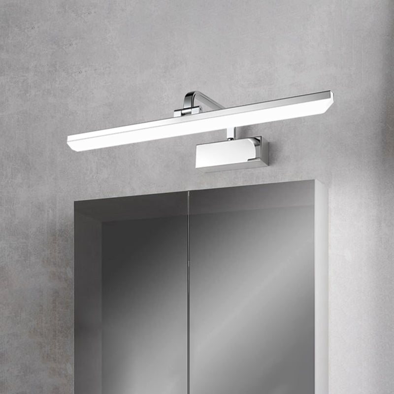 Mirror de miroir linéaire en métal lumières murales modernes 1 montage mural de tête pour les toilettes