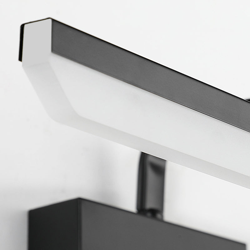 Mirror de miroir linéaire en métal lumières murales modernes 1 montage mural de tête pour les toilettes