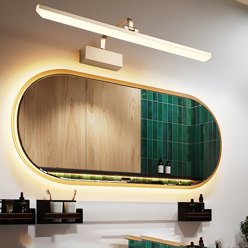 Mirror de miroir linéaire en métal lumières murales modernes 1 montage mural de tête pour les toilettes