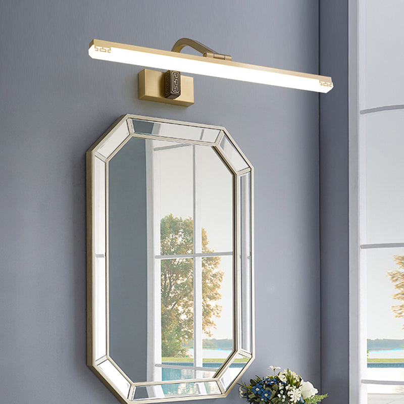 Metal linear Shade Mirror Wall Lights Modern 1 Head Wall Mount Fixture