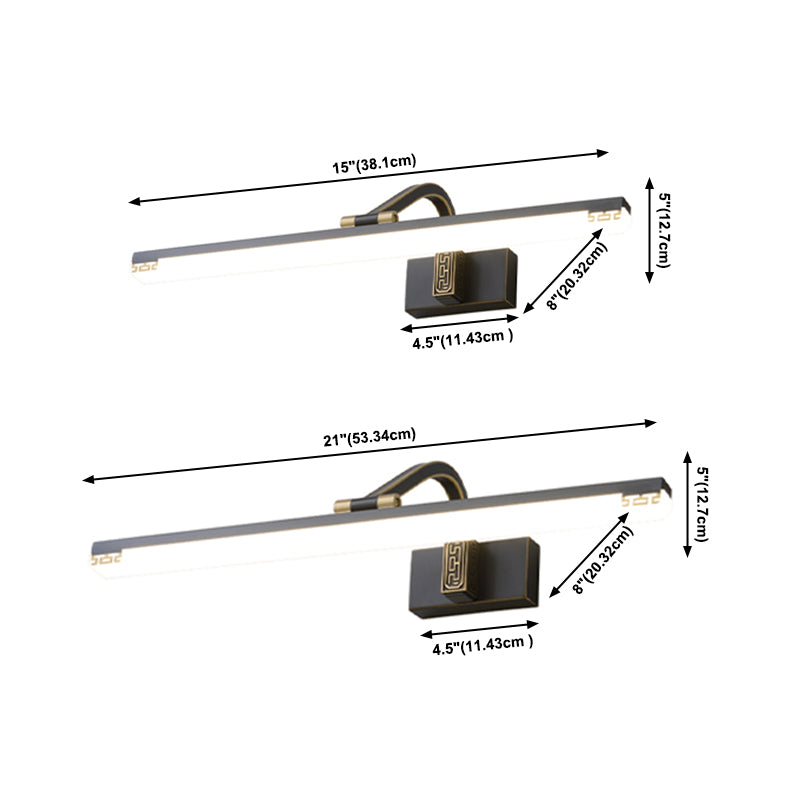 Metal linear Shade Mirror Wall Lights Modern 1 Head Wall Mount Fixture
