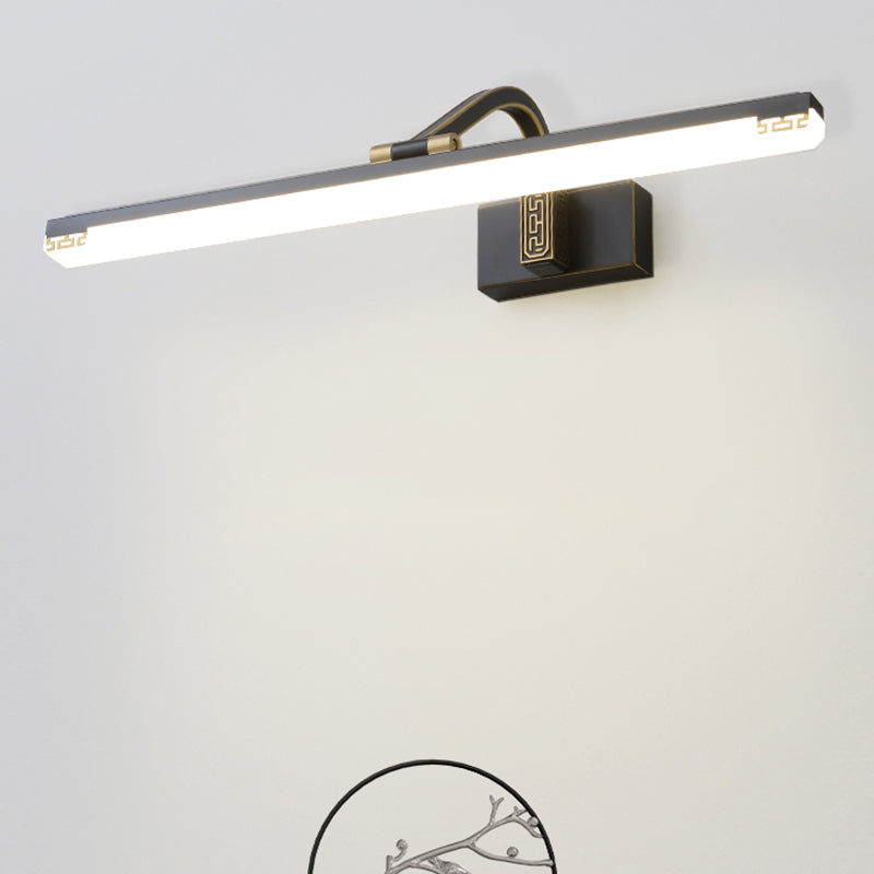 Metal linear Shade Mirror Wall Lights Modern 1 Head Wall Mount Fixture