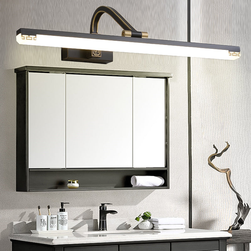 Metal linear Shade Mirror Wall Lights Modern 1 Head Wall Mount Fixture