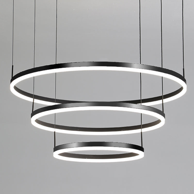 Luces colgantes colgantes de aluminio negro lámparas colgantes modernas para sala de estar