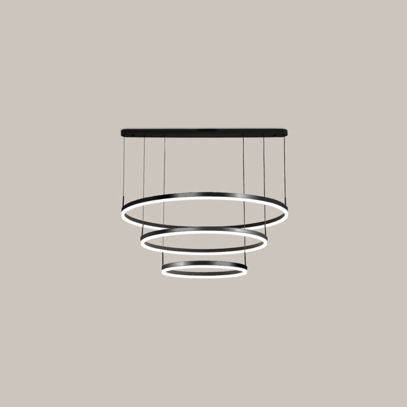 Luces colgantes colgantes de aluminio negro lámparas colgantes modernas para sala de estar