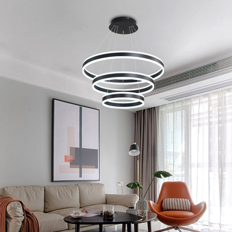 Costil de metal negro colgante de techo contemporáneo accesorios de iluminación de techo