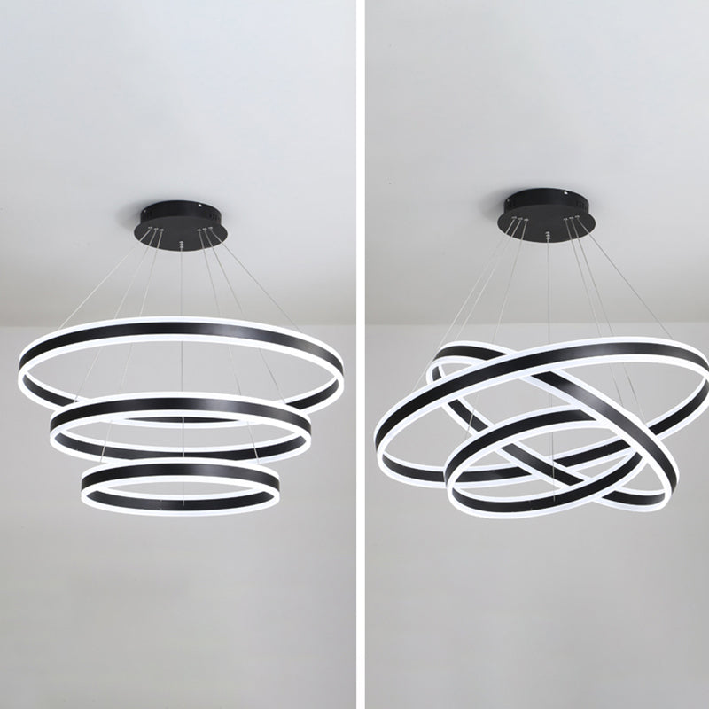 Schwarzstufte Metallkreis Decke Anhänger zeitgenössische Deckenbeleuchtung