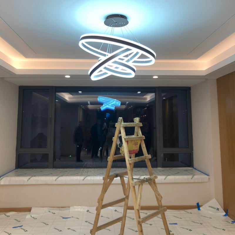 Schwarzstufte Metallkreis Decke Anhänger zeitgenössische Deckenbeleuchtung