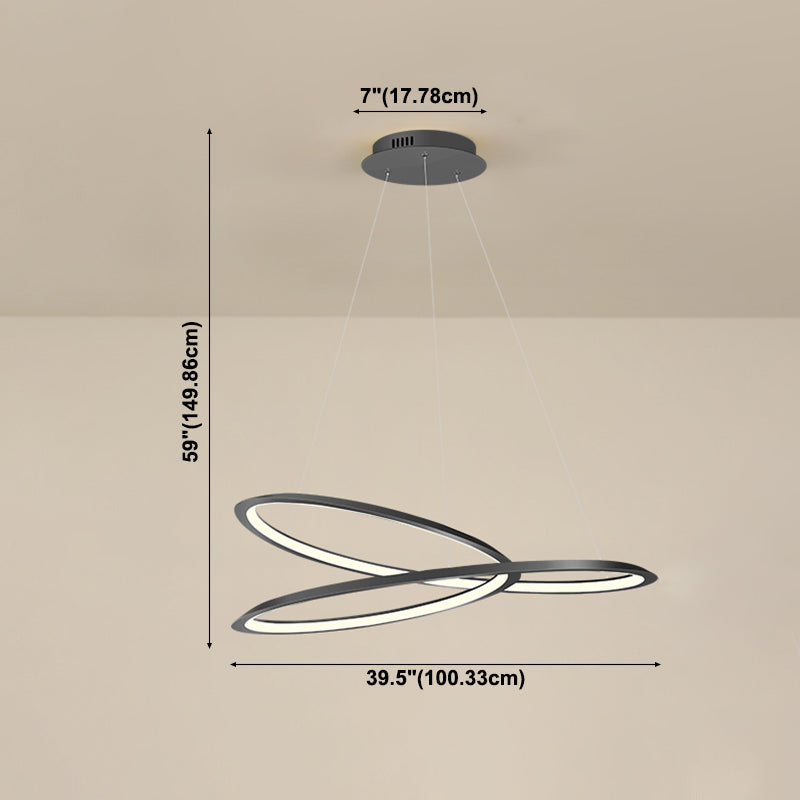 Curve senza soluzione di continuità lampadario a pendente lampadari moderni per sala da pranzo
