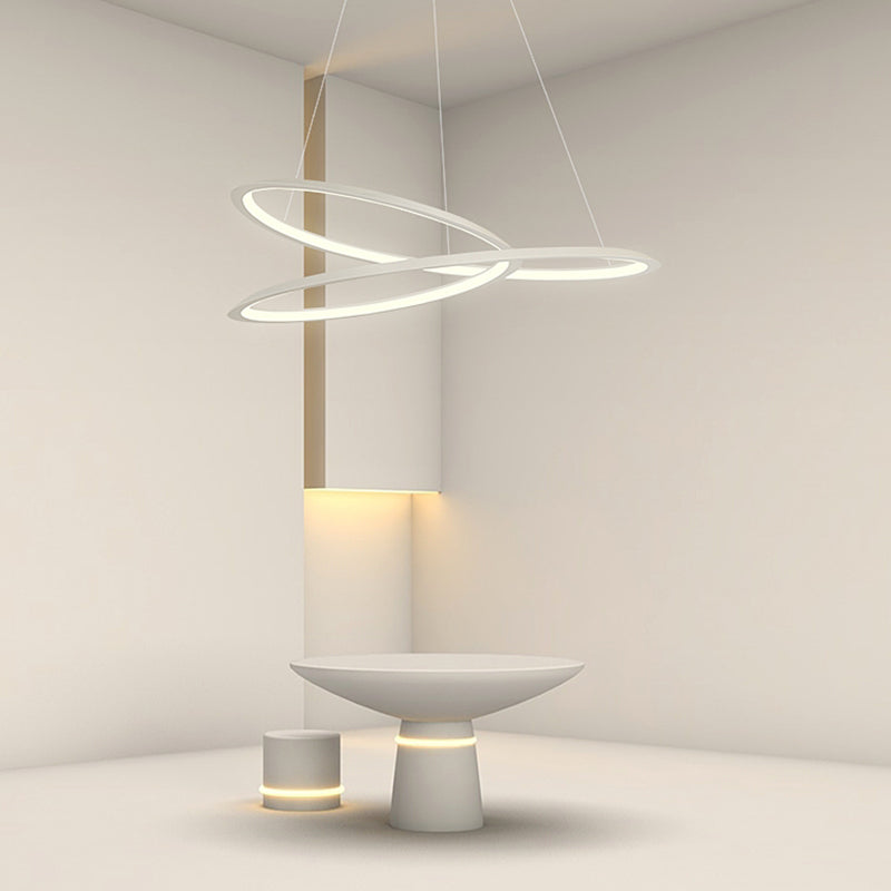 Curve senza soluzione di continuità lampadario a pendente lampadari moderni per sala da pranzo