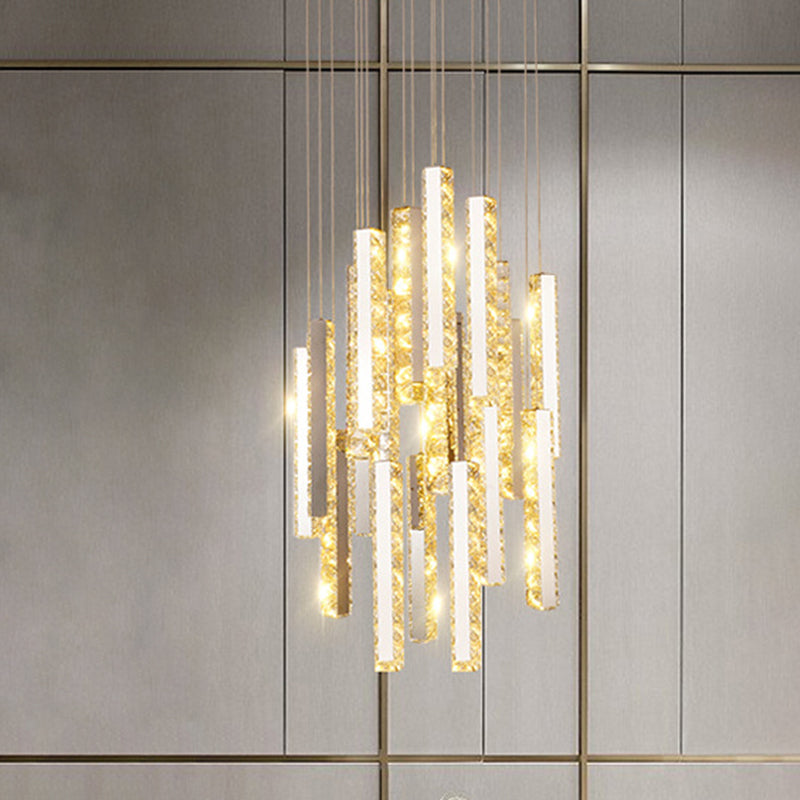 Kit de luz colgante posmoderna Luz de techo de cristal para sala de estar para sala de estar