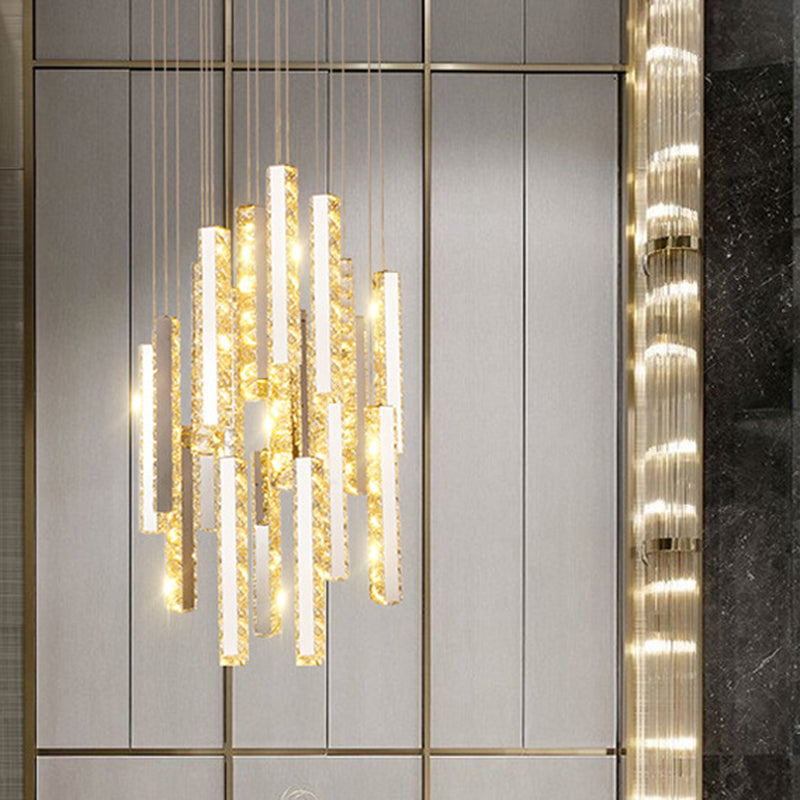 Kit de luz colgante posmoderna Luz de techo de cristal para sala de estar para sala de estar