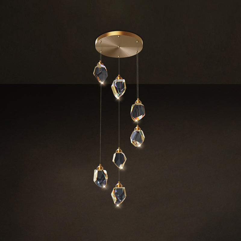 Zeitgenössische LED Hanging Deckenleuchte Kristall geometrische Deckenleuchte