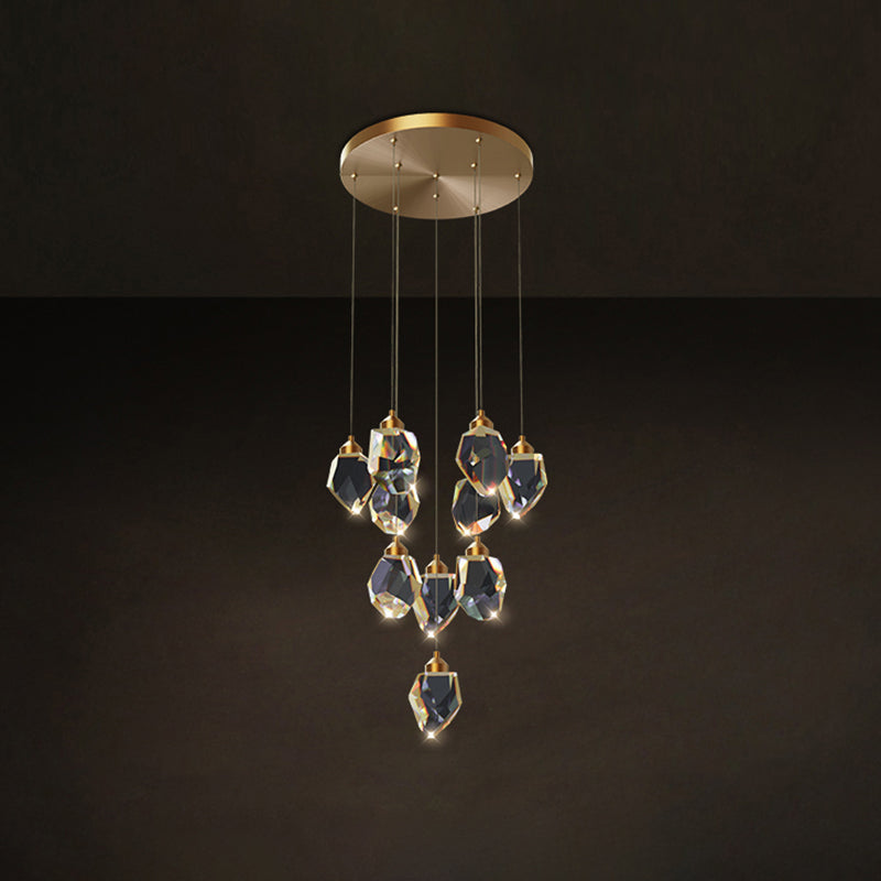 Zeitgenössische LED Hanging Deckenleuchte Kristall geometrische Deckenleuchte