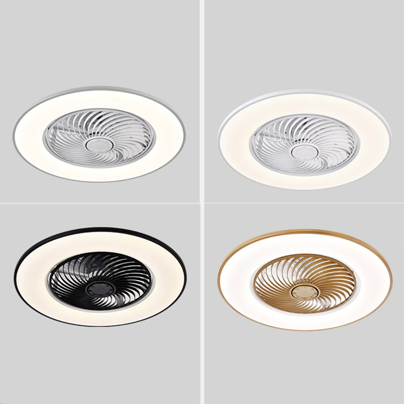 Acrylkreis -LED -Deckenventilatoren im modernen prägnanten Stil Schmiedeeisen Deckenelement für Schlafzimmer