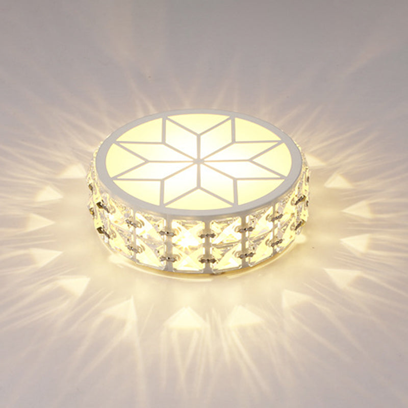 Modern Crystal Flush Mount Light Fixtures 1-Light LED Flush Mount with Hole 2-3.5'' Dia