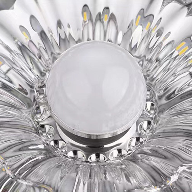 Concealed Crystal LED Flush Light Fixture Flower Ceiling Flush Mount with Hole 2-3.5'' Dia