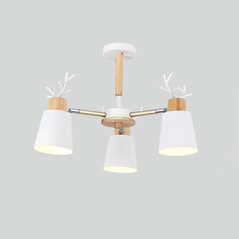 Moderne kreative makkaron Anhänger helle hölzerne geometrische Hanglampe mit Schmiedeeisenschatten