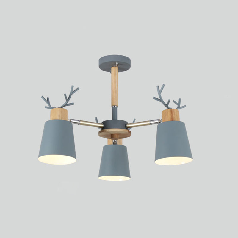 Moderne kreative makkaron Anhänger helle hölzerne geometrische Hanglampe mit Schmiedeeisenschatten